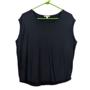 JAMES PERSE Black Basic Sleeveless Jersey Tank Top, Size 2